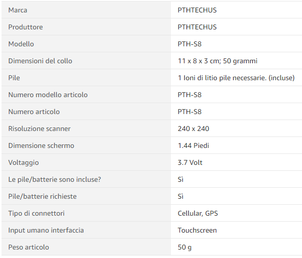 descrizione del prodotto